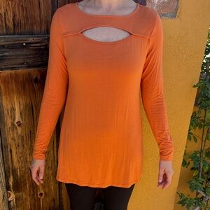 Orange top with cutout